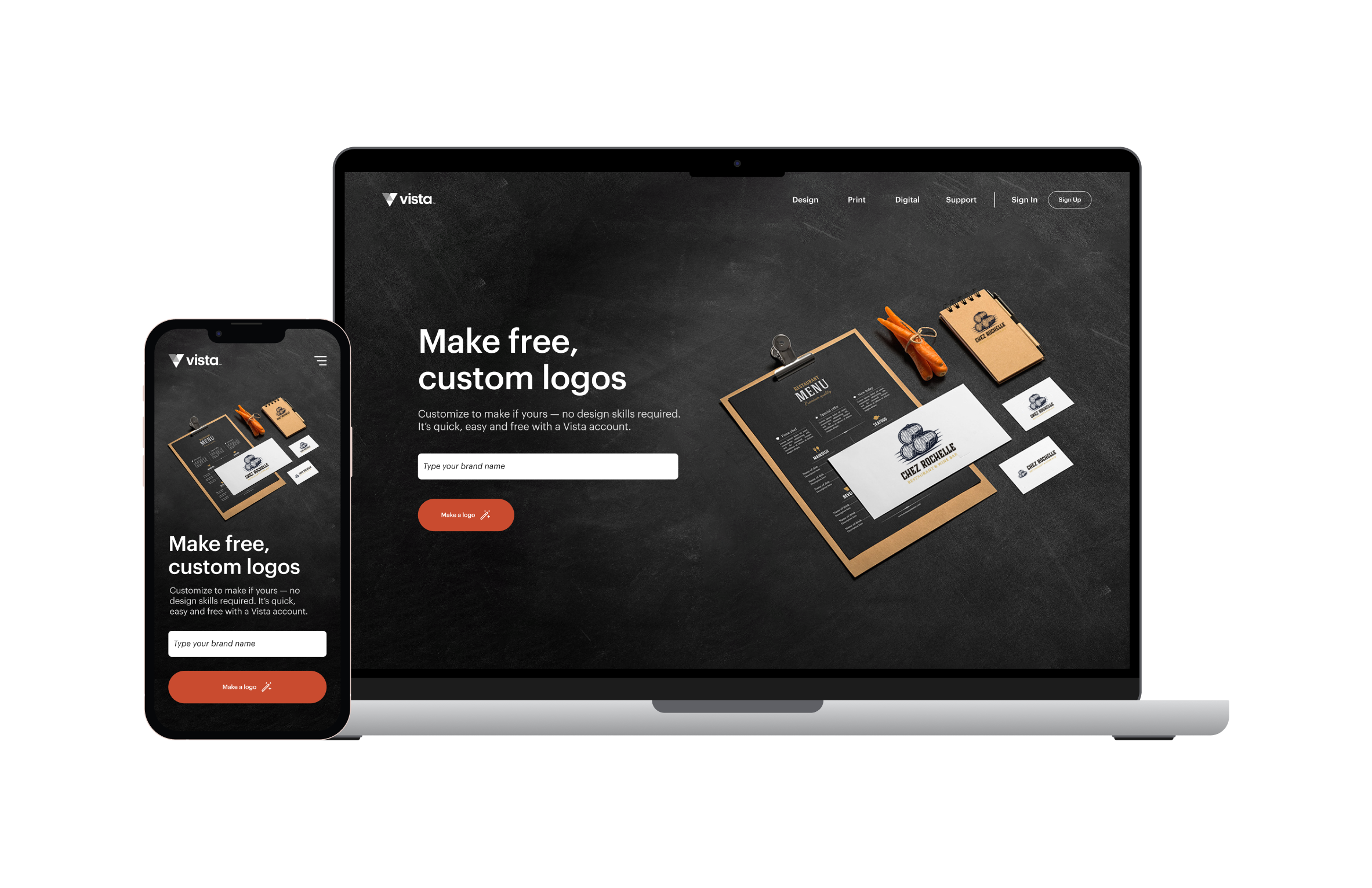 Landing page hero design